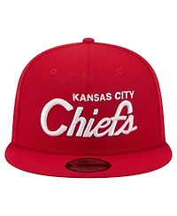 New Era Men's Red Kansas City Chiefs Core Team Script 9FIFTY Snapback Hat