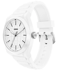 Fossil Men's Everett Three-Hand White Silicone Watch 42mm