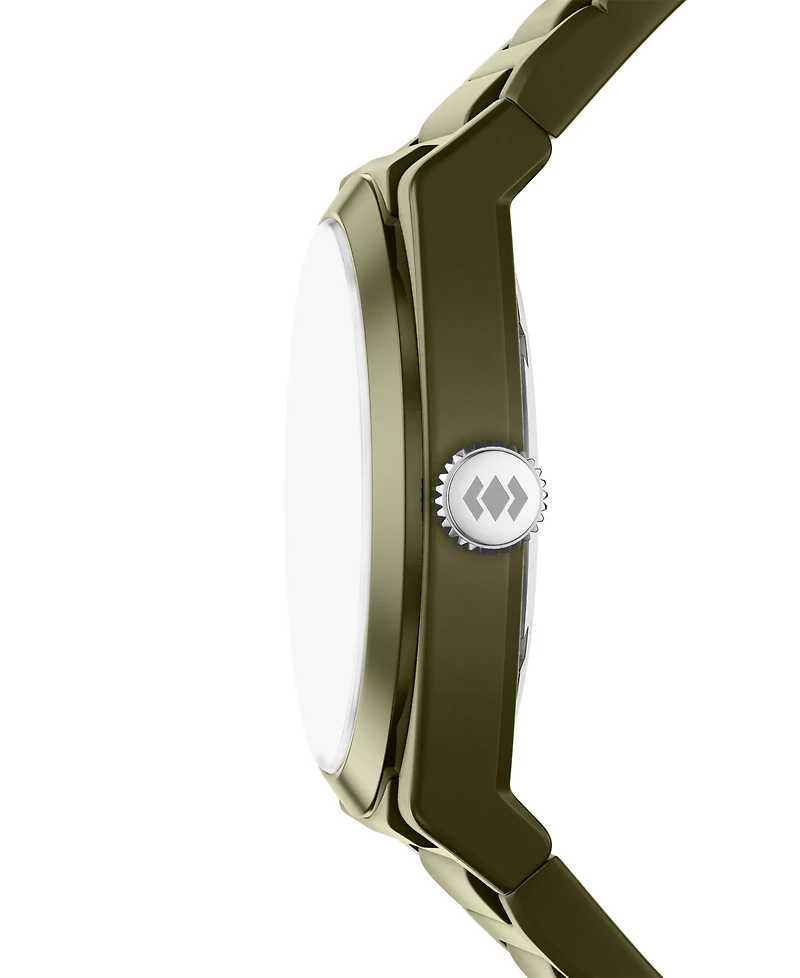Fossil Men's Everett Three-Hand Olive Silicone Watch 42mm