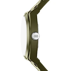 Fossil Men's Everett Three-Hand Olive Silicone Watch 42mm