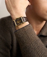 Fossil Men's Carraway Automatic Brown Croco Leather Watch 42mm
