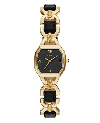 Fossil Women's Harlow Three-Hand Leather and Gold-Tone Stainless Steel Watch 22mm