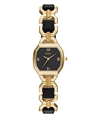 Fossil Women's Harlow Three-Hand Leather and Gold-Tone Stainless Steel Watch 22mm