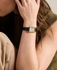 Fossil Women's Raquel Three-Hand Date Black Leather Watch 23mm