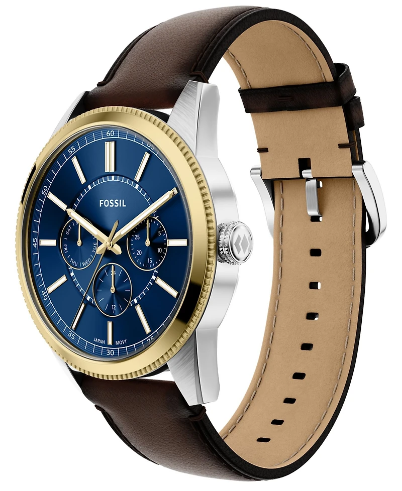 Fossil Men's Pearson Multi-Function Brown Leather Watch 42mm