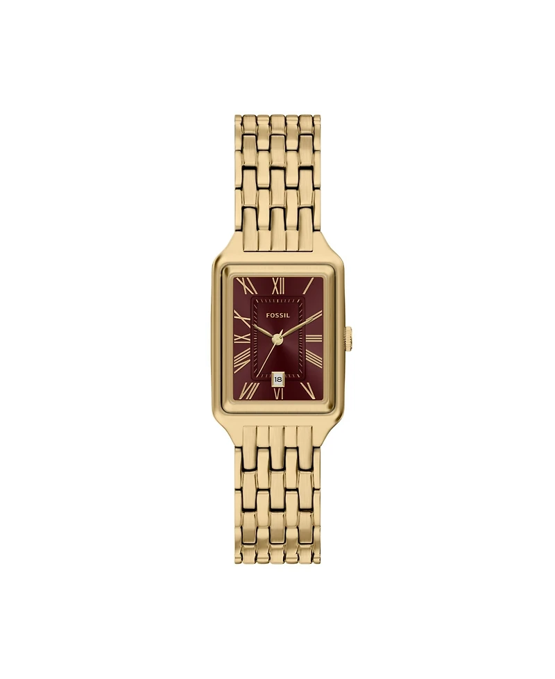 Fossil Women's Raquel Three-Hand Date Gold-Tone Stainless Steel Watch 23mm