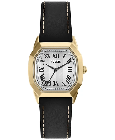 Fossil Men's Harlow Three-Hand Black Leather Watch 33mm