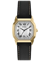 Fossil Men's Harlow Three-Hand Black Leather Watch 33mm
