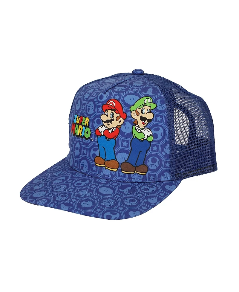 Super Mario Bros Mario and Luigi Trucker Hat