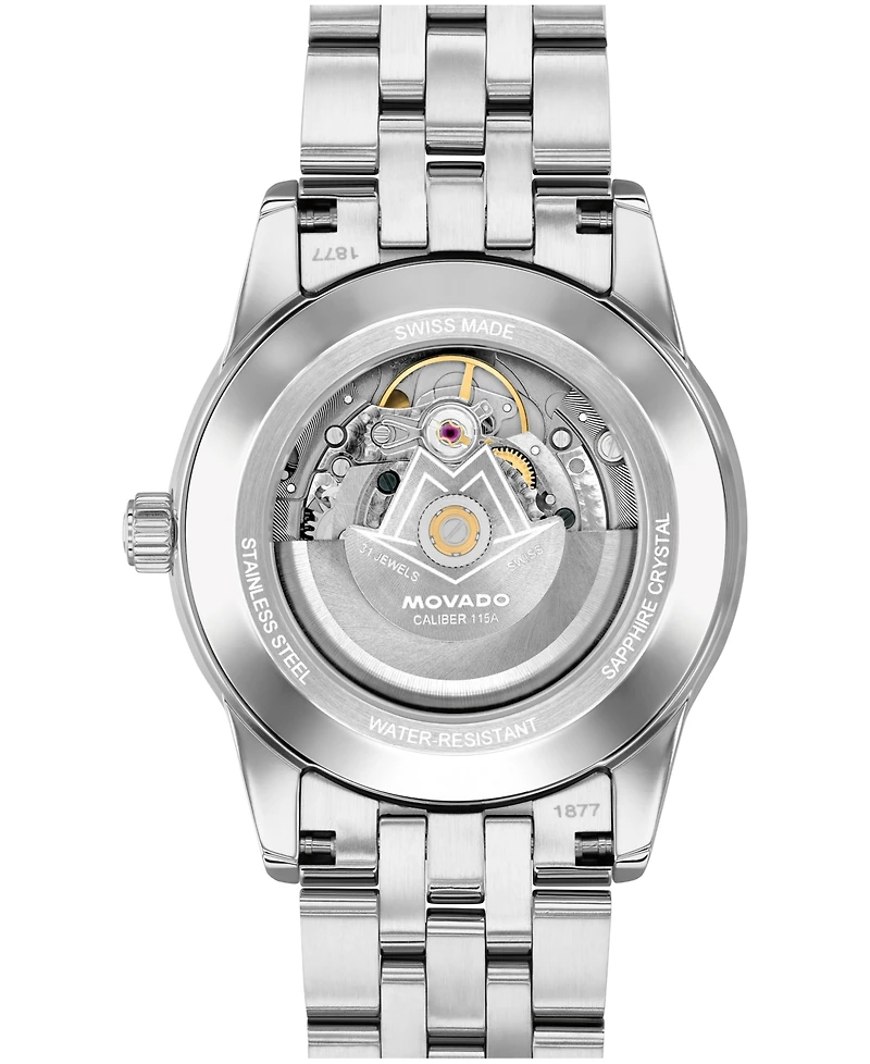 Movado Men's Museum Taga Swiss Automatic Stainless Steel Watch 40mm