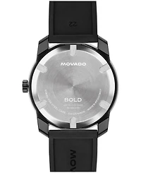 Movado Men's Bold TR90 Swiss Quartz Black Silicone Watch 42mm