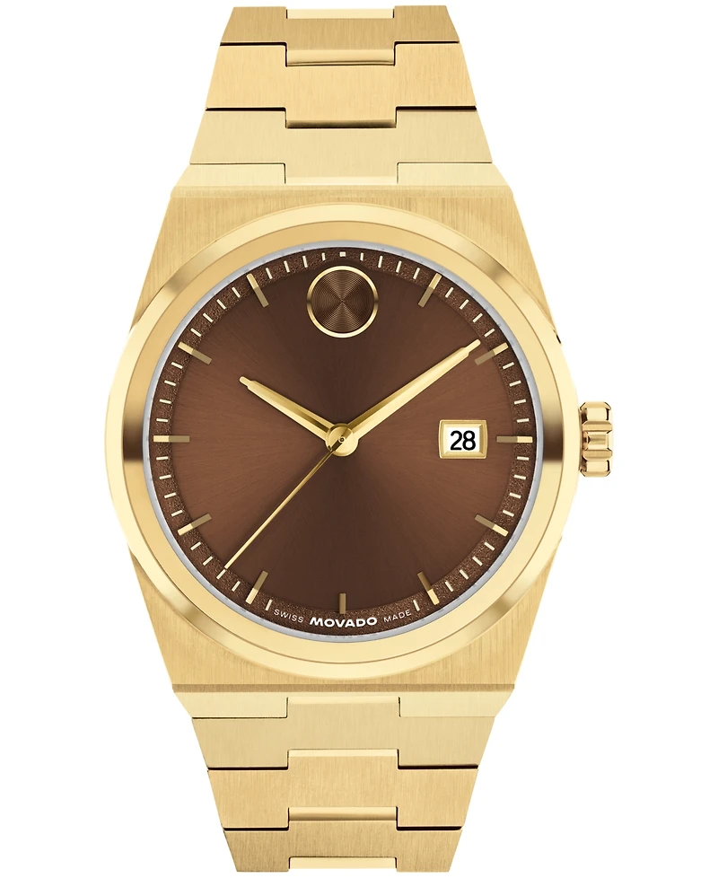 Movado Men's Bold Quest Swiss Quartz Ionic Plated Light Yellow Gold Steel Watch 40mm