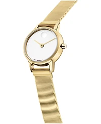Movado Women's Baby Face Swiss Quartz Ionic Plated Light Yellow Gold Steel Watch 22.50mm