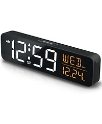 Neewer Large Display Digital Alarm Clock for Bedroom, Date Day of Week Desk Table Clocks for Living Room Office, Dimmable 5 Dimmers Plug in Electric