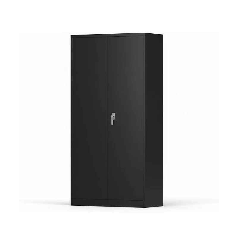gaomon 72inches Heavy Duty Steel Wardrobe Cabinet with Lock, Metal Garage Storage Cabinets with Adjustable Shelves and Hanging Rod