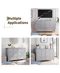 gaomon2 Set of 6 Drawers Dresser for Bedroom, 54" Modern Storage Chest with Painted Finish, Tall Organizer with Deep Drawers for Living Room, Closet