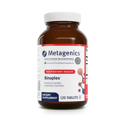 Metagenics Sinuplex Respiratory and Immune Support with Vitamin C, Quercetin, Stinging Nettle, N Acetylcysteine and Bromelain 120 Tablets