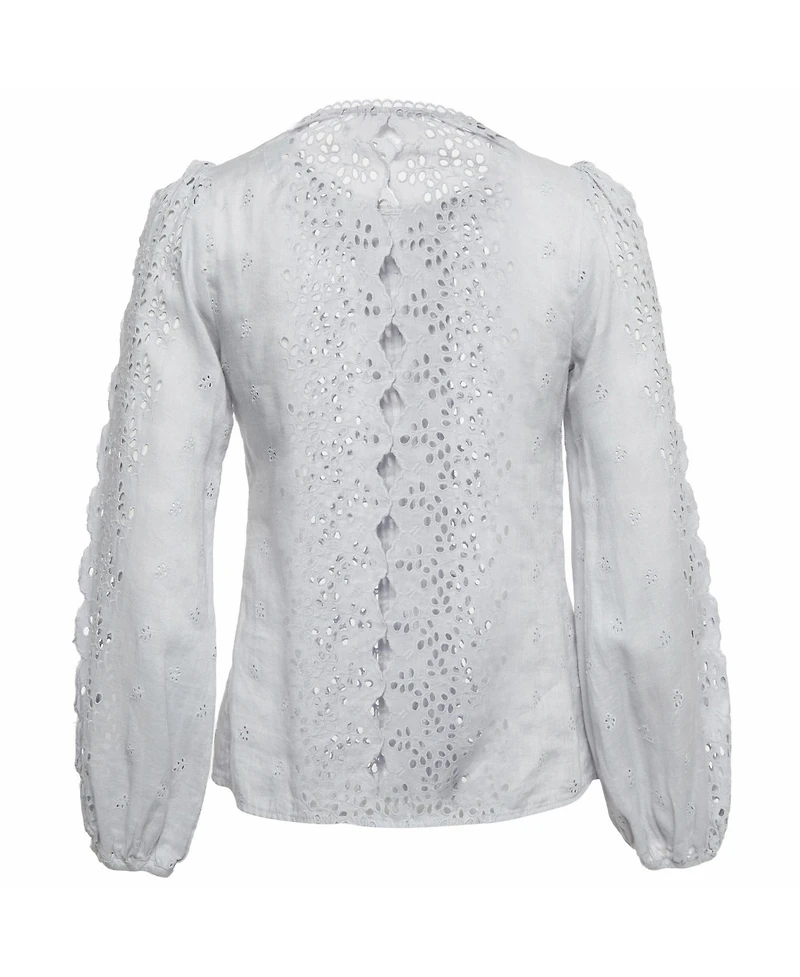 Pre-Owned Zimmermann Women's Iris Broderie Anglaise Linen Blouse
