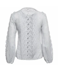 Pre-Owned Zimmermann Women's Iris Broderie Anglaise Linen Blouse