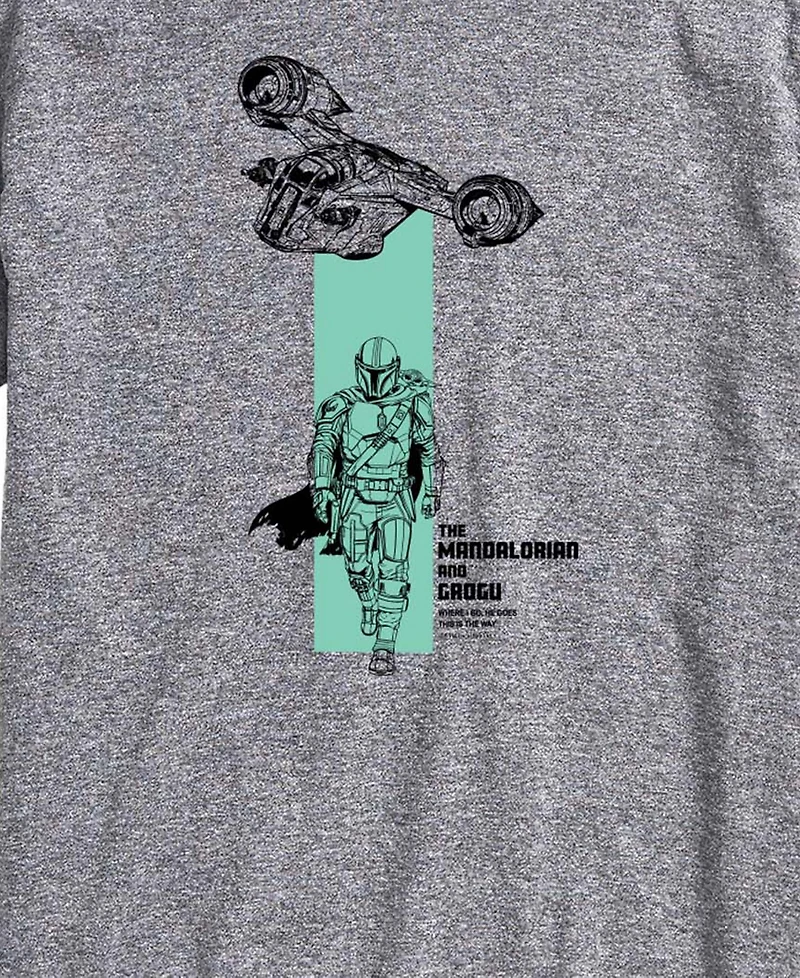 Airwaves Men's The Mandalorian & Grogu Spaceship Graphic T-Shirt