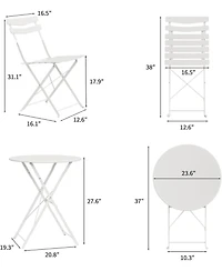 gaomon 5 Piece Patio Bistro Set - Metal Frame Folding Patio Furniture, Outdoor/Indoor Bistro Table and Chairs Set, No Assembly Needed, for Balcony