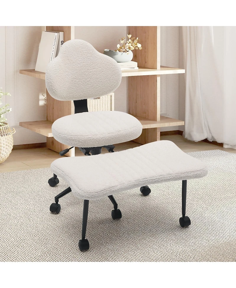 gaomon 360degree(s) Swivel Meditation Kneeling Chair with Wheels, Cross Legged Office Chair