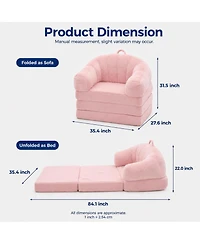 gaomon Chenille Folding Sofa Bed, Convertible Sleeper Chair with U-Shaped Arms, No Assembly Required