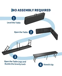 gaomon piece Portable Heavy-Duty 6FT Folding Outdoor Benches for Patio, Picnic, Camping
