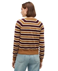 Tommy Hilfiger Women's Striped Slim-Fit Crewneck Cardigan