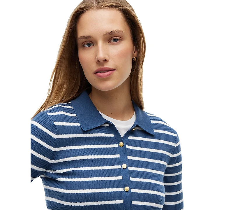 Tommy Hilfiger Women's Fine Gauge Polo Collar Cardigan