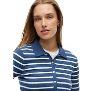 Tommy Hilfiger Women's Fine Gauge Polo Collar Cardigan