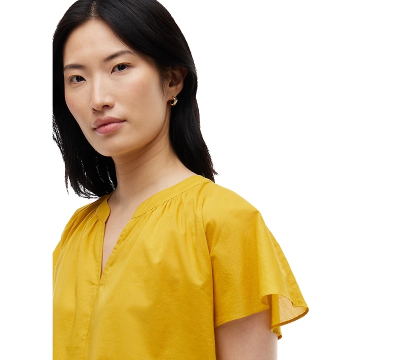 Tommy Hilfiger Women's Voile Popover 3/4-Sleeve Scoop Neck Blouse