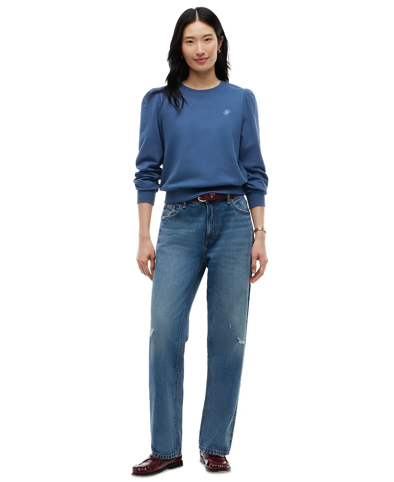 Tommy Hilfiger Women's Puff-Sleeve Script Sweatshirt