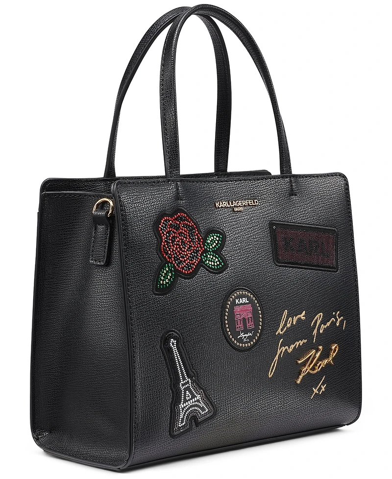 Karl Lagerfeld Paris Maybelle Logo Print Small Satchel Handbag