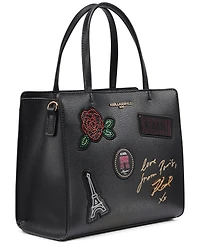 Karl Lagerfeld Paris Maybelle Logo Print Small Satchel Handbag