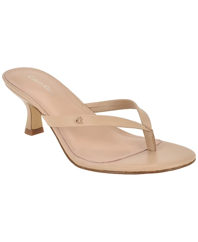 Calvin Klein Women's Opelle Tapered Kitten Heel Sandals