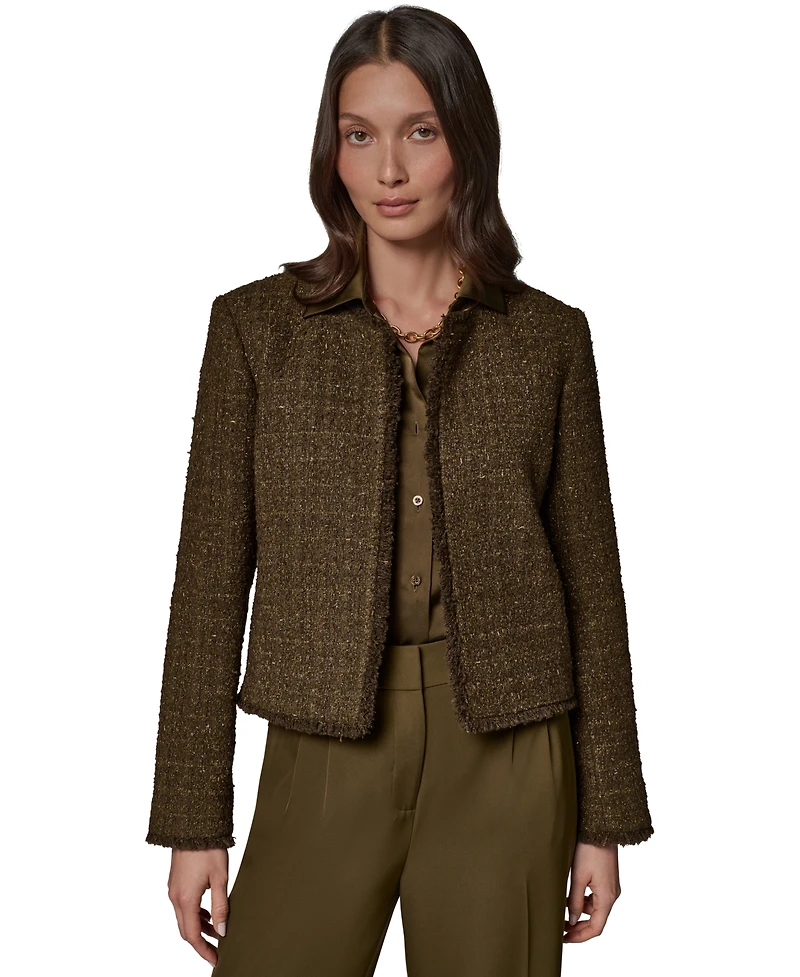Donna Karan New York Petite Cropped Open-Front Jacket