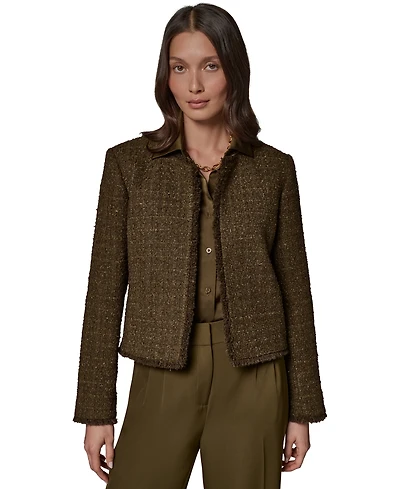 Donna Karan New York Petite Cropped Open-Front Jacket