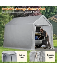 gaomon 13x20 Feet Heavy Duty Outdoor Carport Canopy, 180G Double-Coated Pe, Roll-Up Zipper Door, Removable Sidewalls