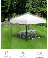 gaomon 10x10 Ft Pop Up Canopy Tent with 4piece Sidewalls, Portable Instant Commercial Canopy with 4 Stakes, 4 Ropes, 4 Sandbags