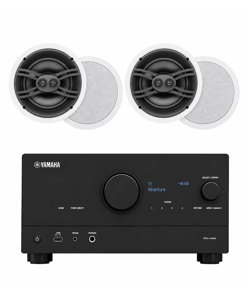 Yamaha Rx-V4A 5.2-Channel Av Receiver with In-Ceiling Speakers