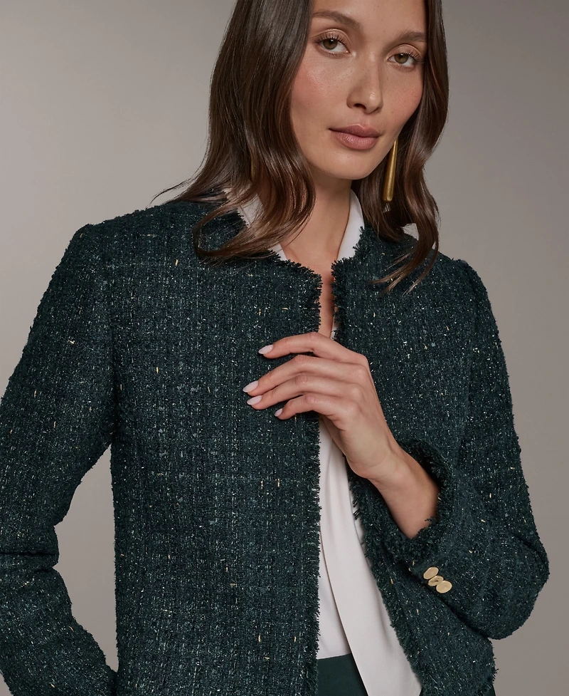 Donna Karan New York Women's Open-Front Fring Jacket