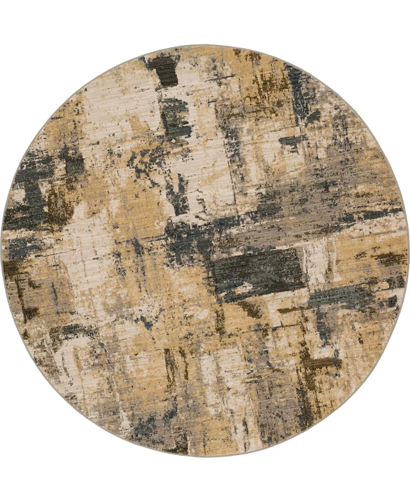Closeout! Karastan Elements Treviso Grey 8' x 8' Round Area Rug