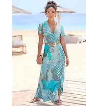 Lascana Women's Printed Side Slit Maxi Dress