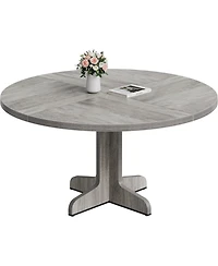 gaomon Round Dining Table for 4, Farmhouse Kitchen Table with Wood Top and Stable Base.