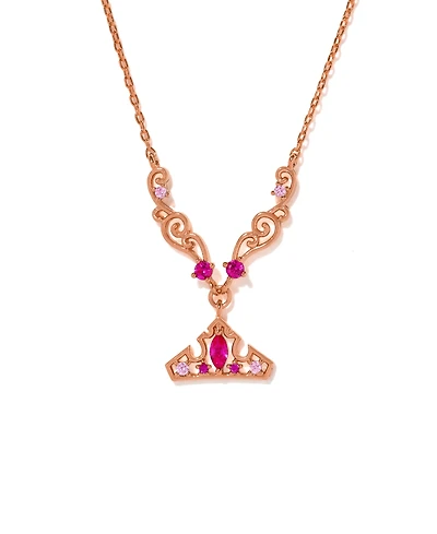 Girls Crew Crystal Disney Princess Sleeping Beauty Aurora Crown Necklace