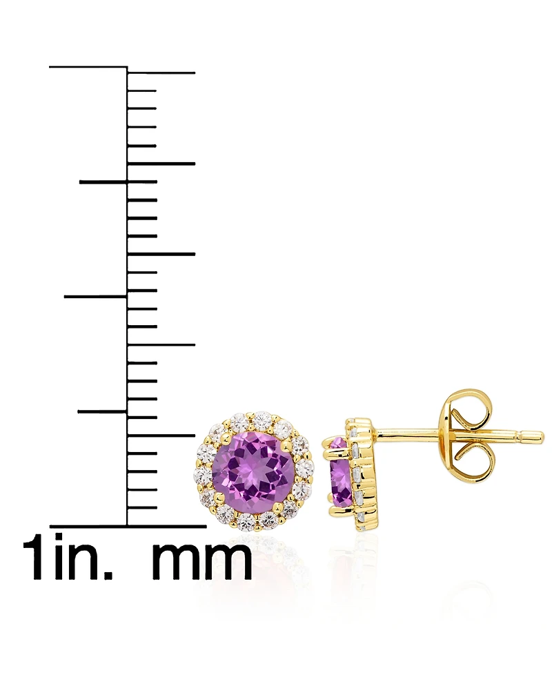 Macy's Set Simulated Cubic Zirconia Round Halo Pendant Necklace with Matching Earrings 2-Piece