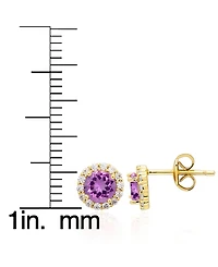 Macy's Set Simulated Cubic Zirconia Round Halo Pendant Necklace with Matching Earrings 2-Piece