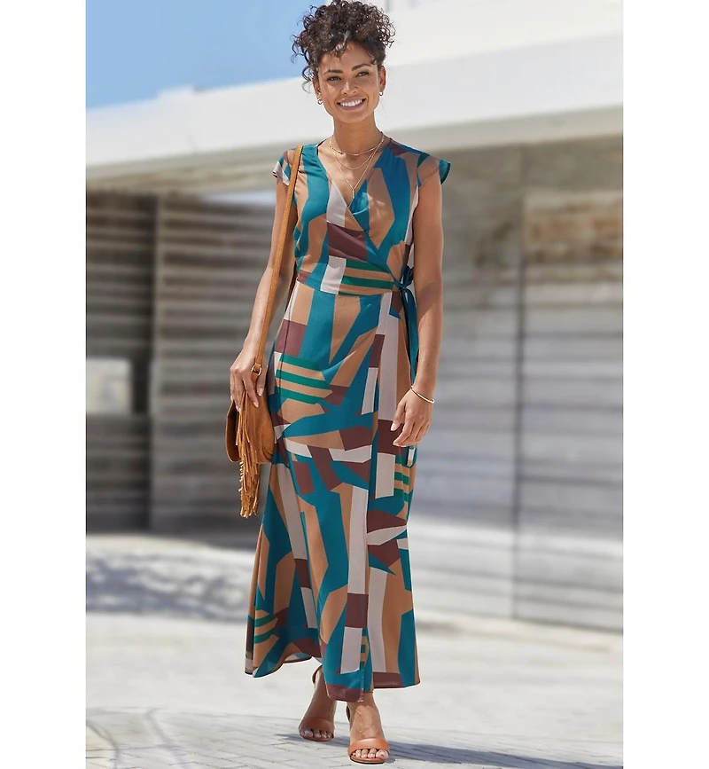 Lascana Women's Wrap Maxi Dress