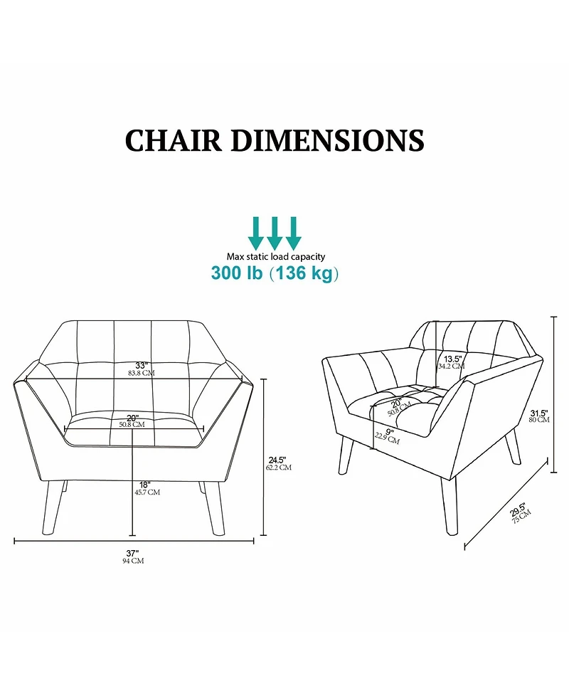 Ink+Ivy Newport 37" Tufted Lounge Chair